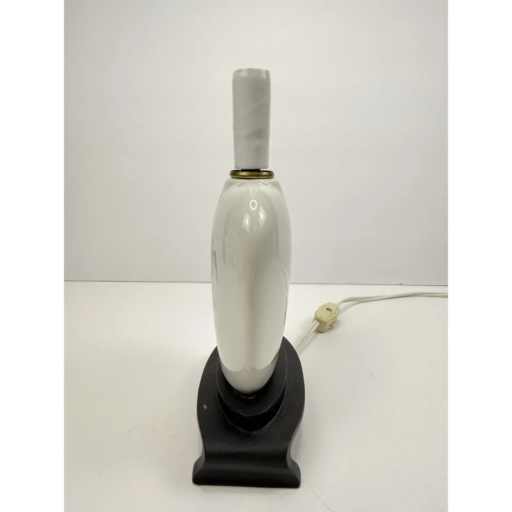 Vintage Murray Feiss Signed Porcelain Table Lamp Iris, Flowers